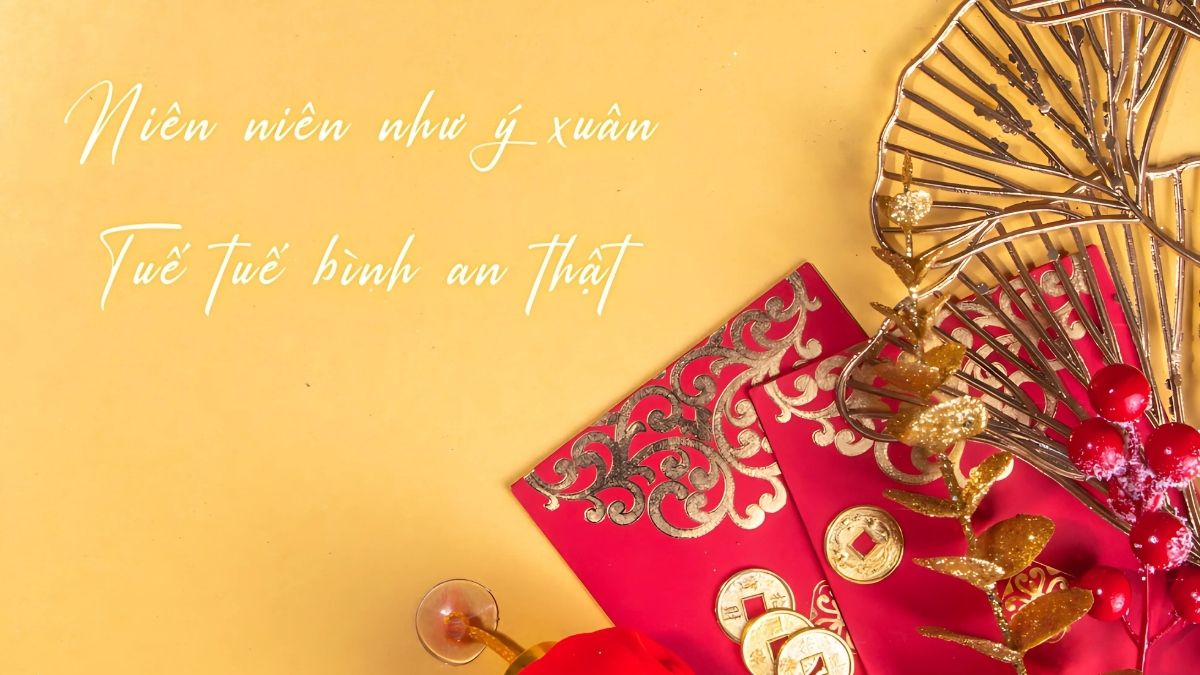 Background Tết Nguyên Đán màu vàng ấm áp