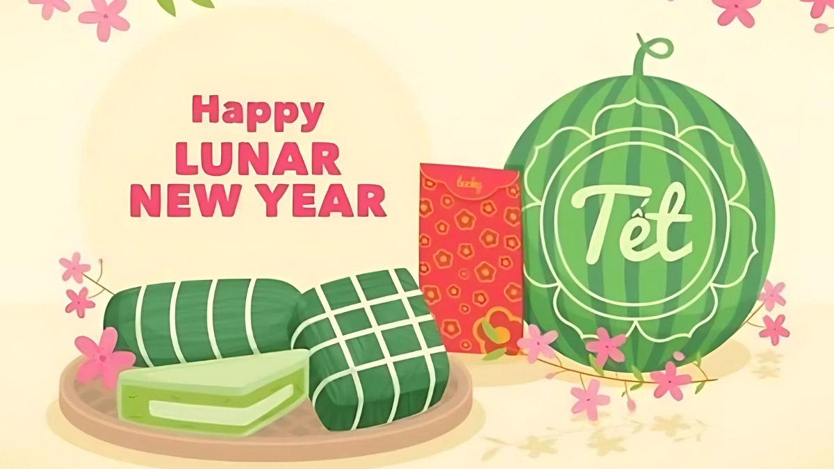 Background Tết Nguyên Đán màu vàng ấm áp