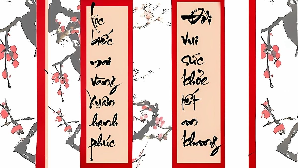 Background Tết chủ đề câu đối