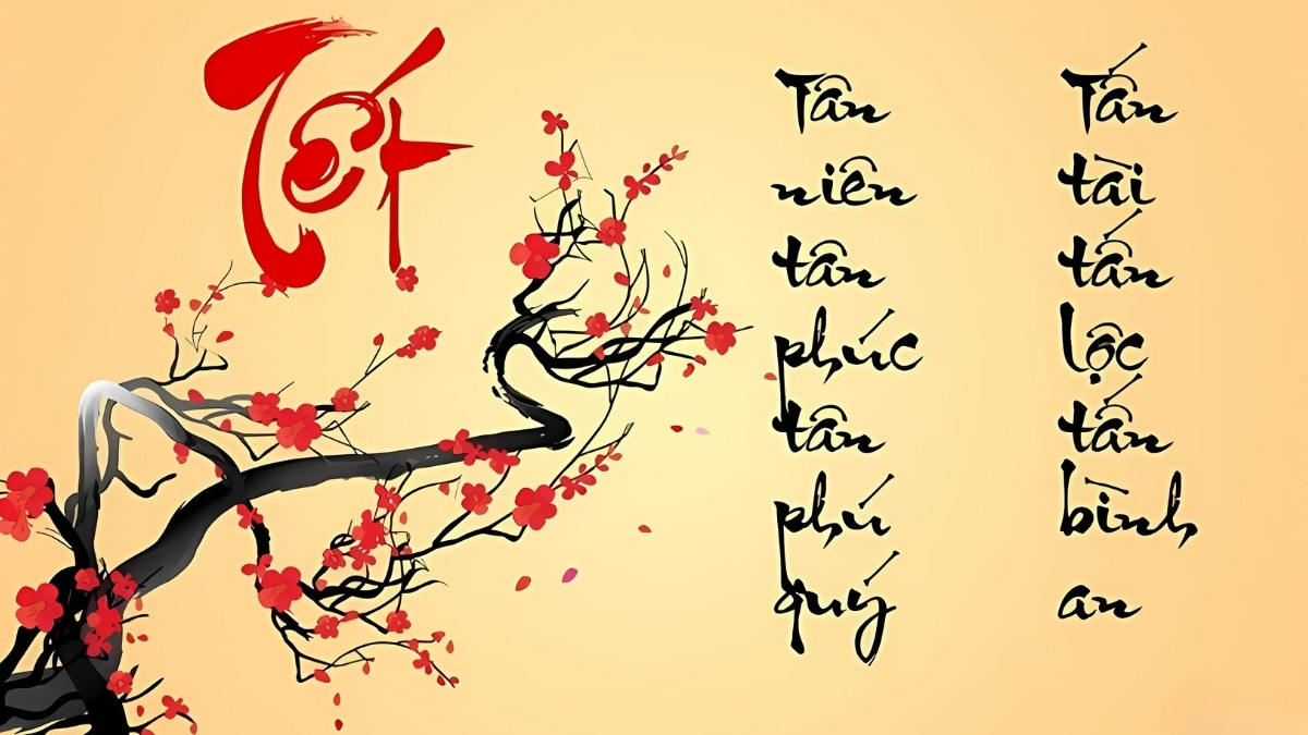 Background Tết chủ đề câu đối