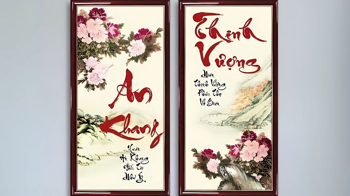 Background Tết chủ đề câu đối