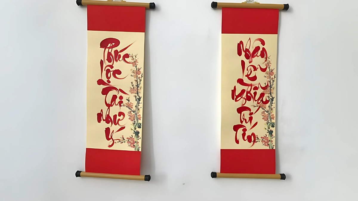 Background Tết chủ đề câu đối