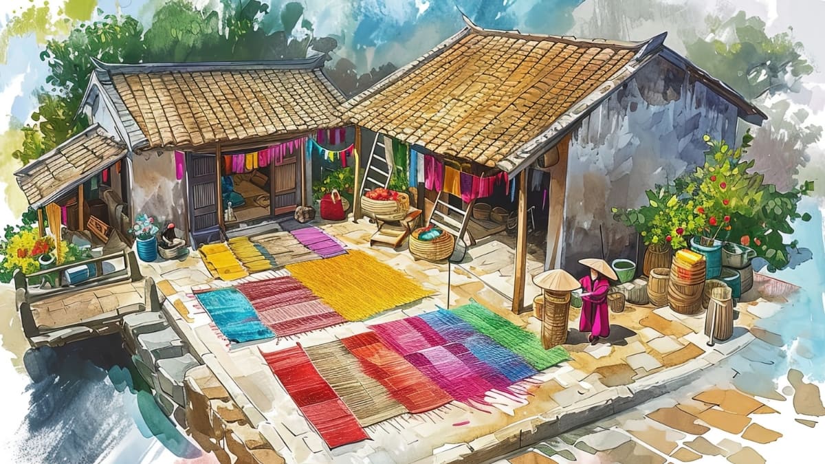 Background Tết xưa làng quê đẹp