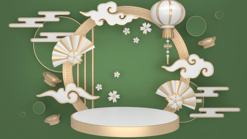 Background Tết Nguyên Đán 2026 với lồng đèn