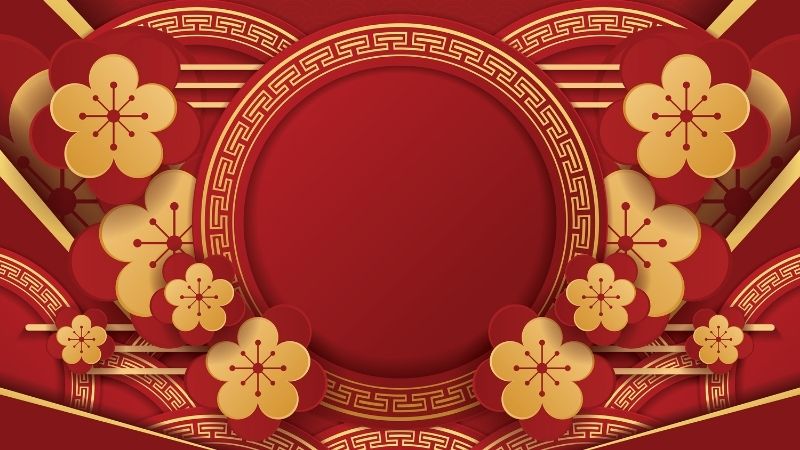 Background Tết Nguyên Đán 2026 với lồng đèn