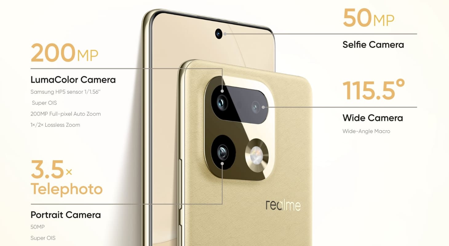 Thông số camera của realme 16 Pro Plus Thông số camera của realme 16 Pro Plus