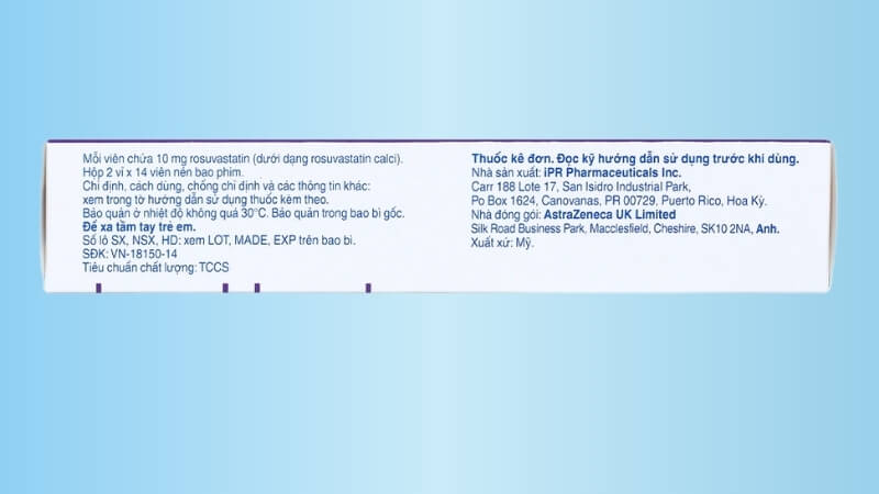 Tương t&aacute;c thuốc của thuốc Crestor 10mg