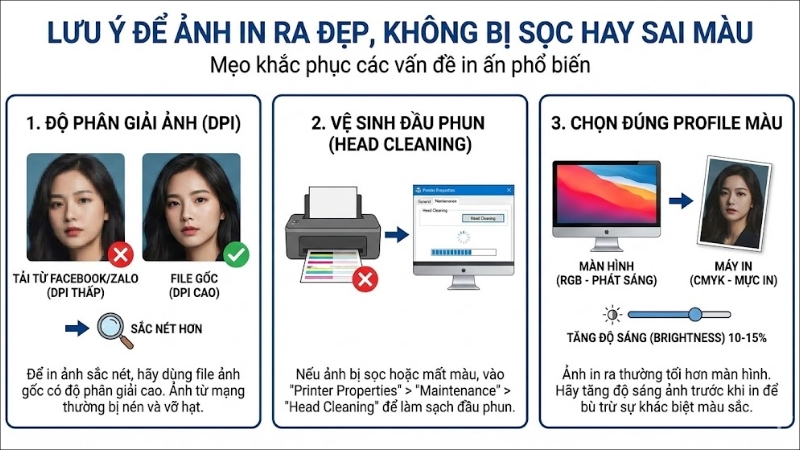 Lưu &yacute; để ảnh in ra đẹp, kh&ocirc;ng bị sọc hay sai m&agrave;u