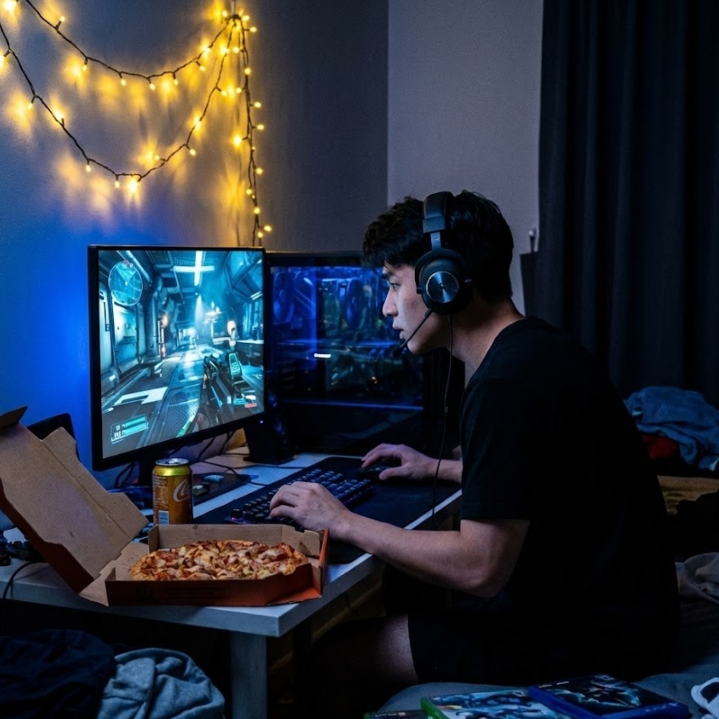 Hình ảnh game thủ đón Noel là một concept mới lạ, được tạo bởi AI