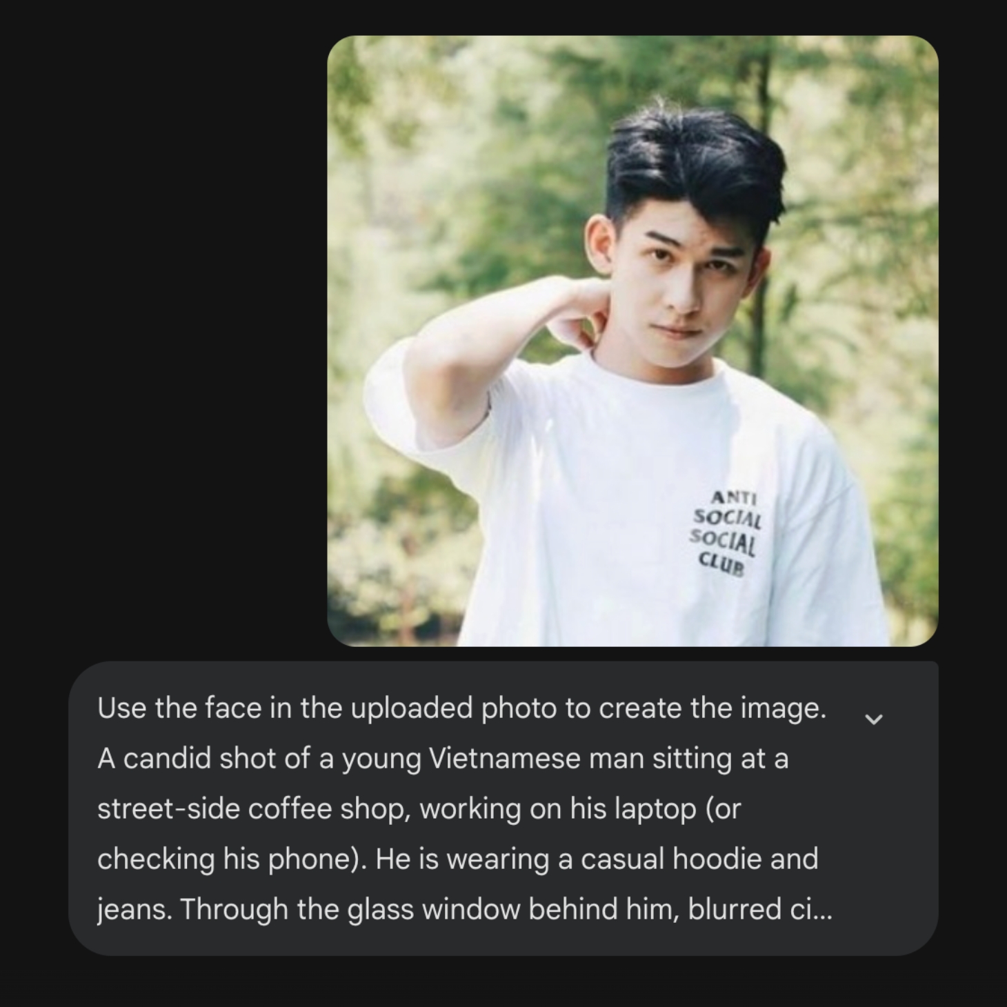 Chèn ảnh và viết câu lệnh tạo ảnh Noel cho bạn nam