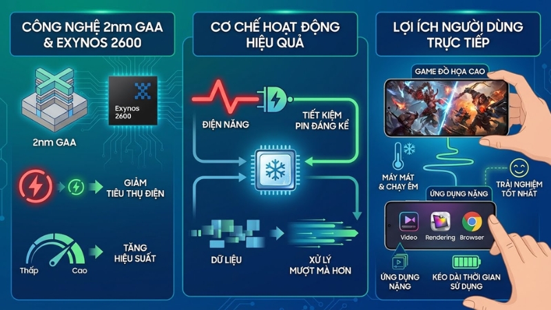 Tiến tr&igrave;nh 2nm GAA giảm ti&ecirc;u thụ điện