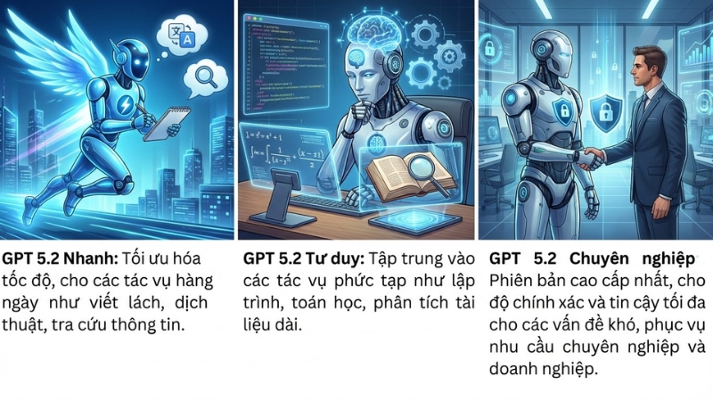 OpenAI ph&aacute;t h&agrave;nh GPT 5.2 với ba phi&ecirc;n bản kh&aacute;c nhau