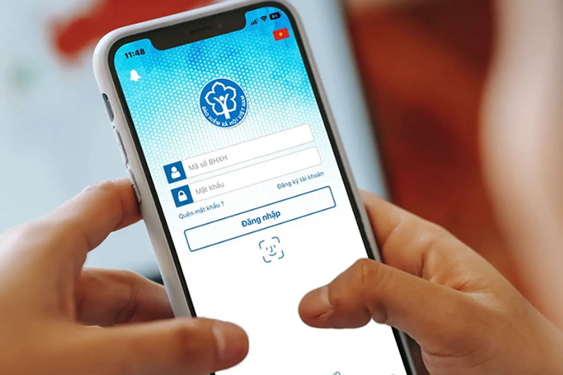 Giao diện ứng dụng VssID - Bảo hiểm xã hội số trên điện thoại
