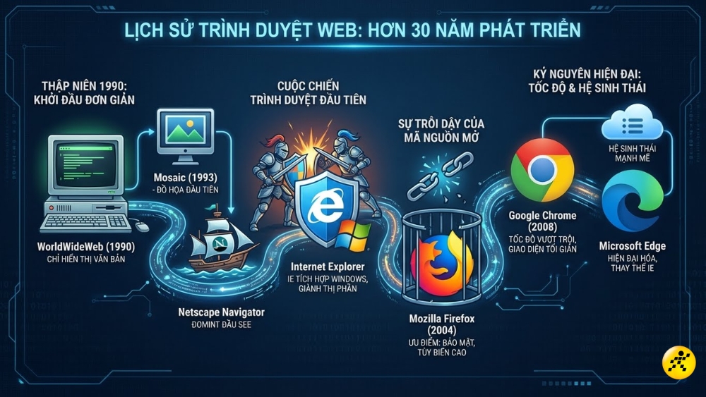 Lịch sử ra đời của tr&igrave;nh duyệt web