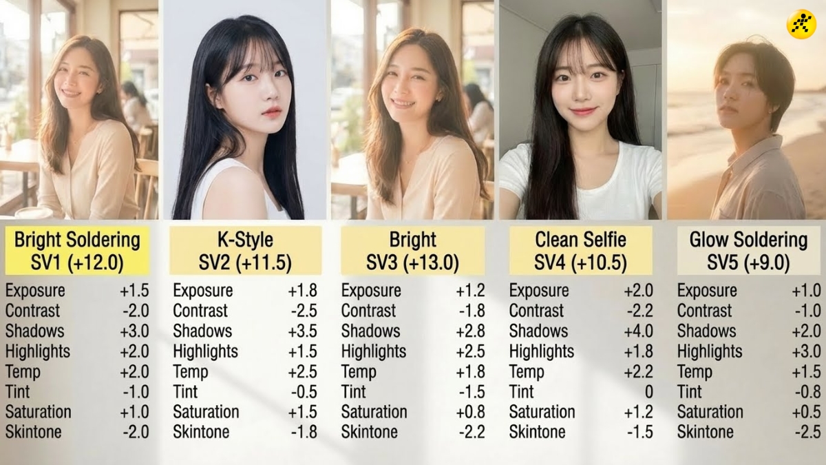 Tone S&aacute;ng, Trắng & H&agrave;n Quốc