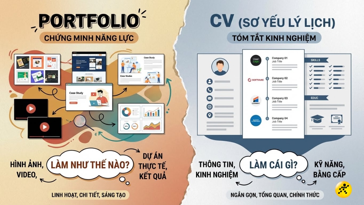Ph&acirc;n biệt Portfolio v&agrave; CV