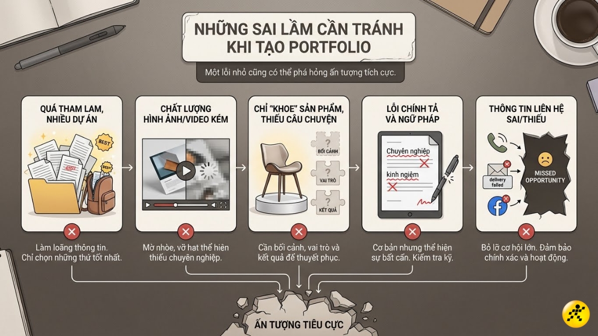 Những sai lầm cần tr&aacute;nh khi l&agrave;m Portfolio