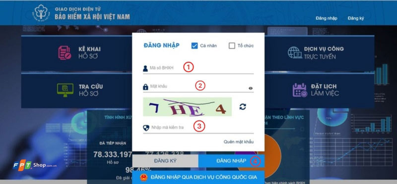Điền mã BHXH, mật khẩu và mã xác thực rồi nhấn Đăng nhập để truy cập VssID Điền mã BHXH, mật khẩu và mã xác thực rồi nhấn Đăng nhập để truy cập VssID