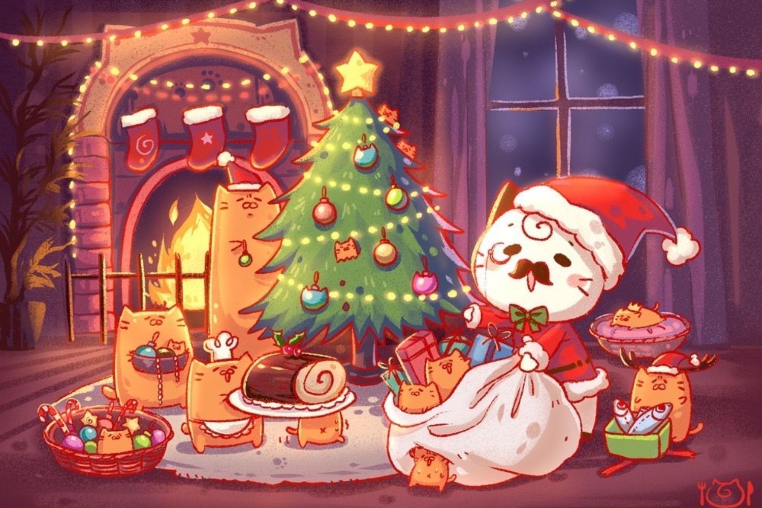 Những nét vẽ dễ thương làm bức ảnh Noel thêm phần sinh động