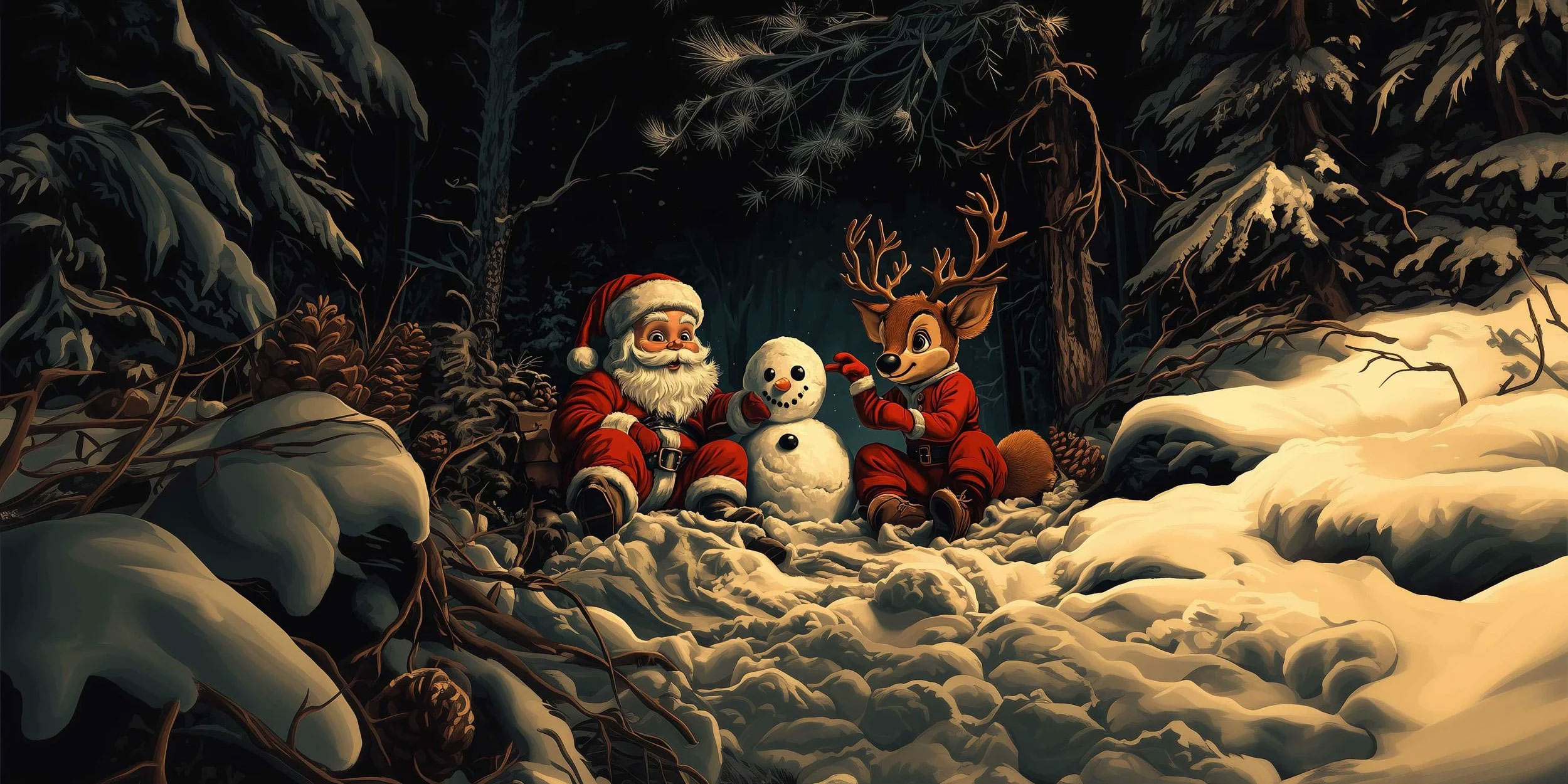 Những nét vẽ dễ thương làm bức ảnh Noel thêm phần sinh động