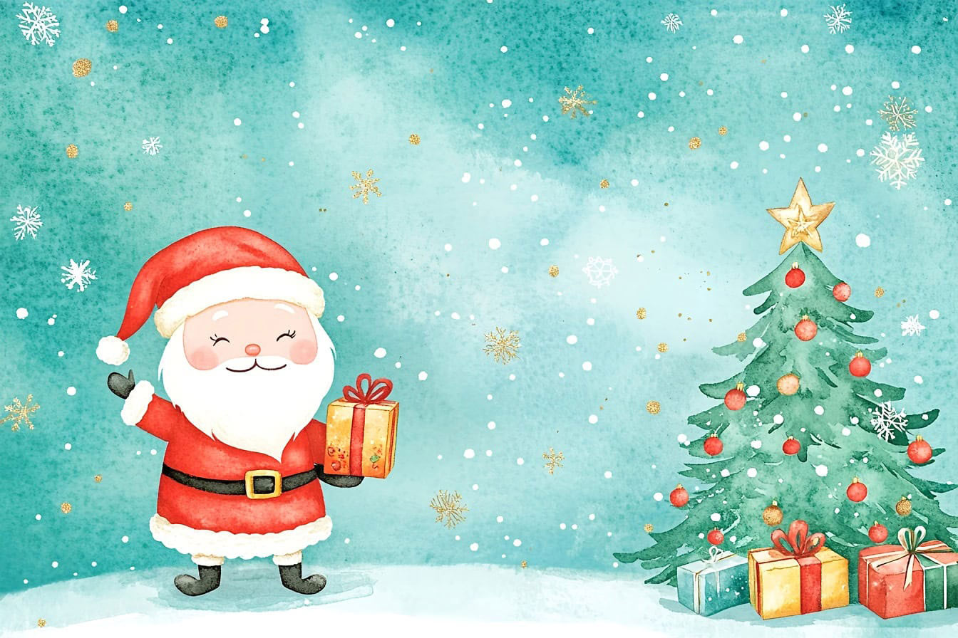 Những nét vẽ dễ thương làm bức ảnh Noel thêm phần sinh động