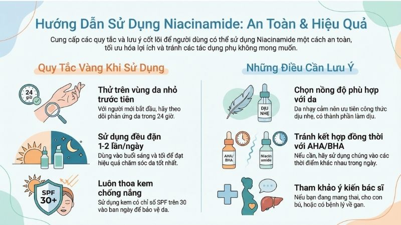 Để niacinamide phát huy tối đa hiệu quả, bạn cần nhớ những nguyên tắc sau Để niacinamide phát huy tối đa hiệu quả, bạn cần nhớ những nguyên tắc sau