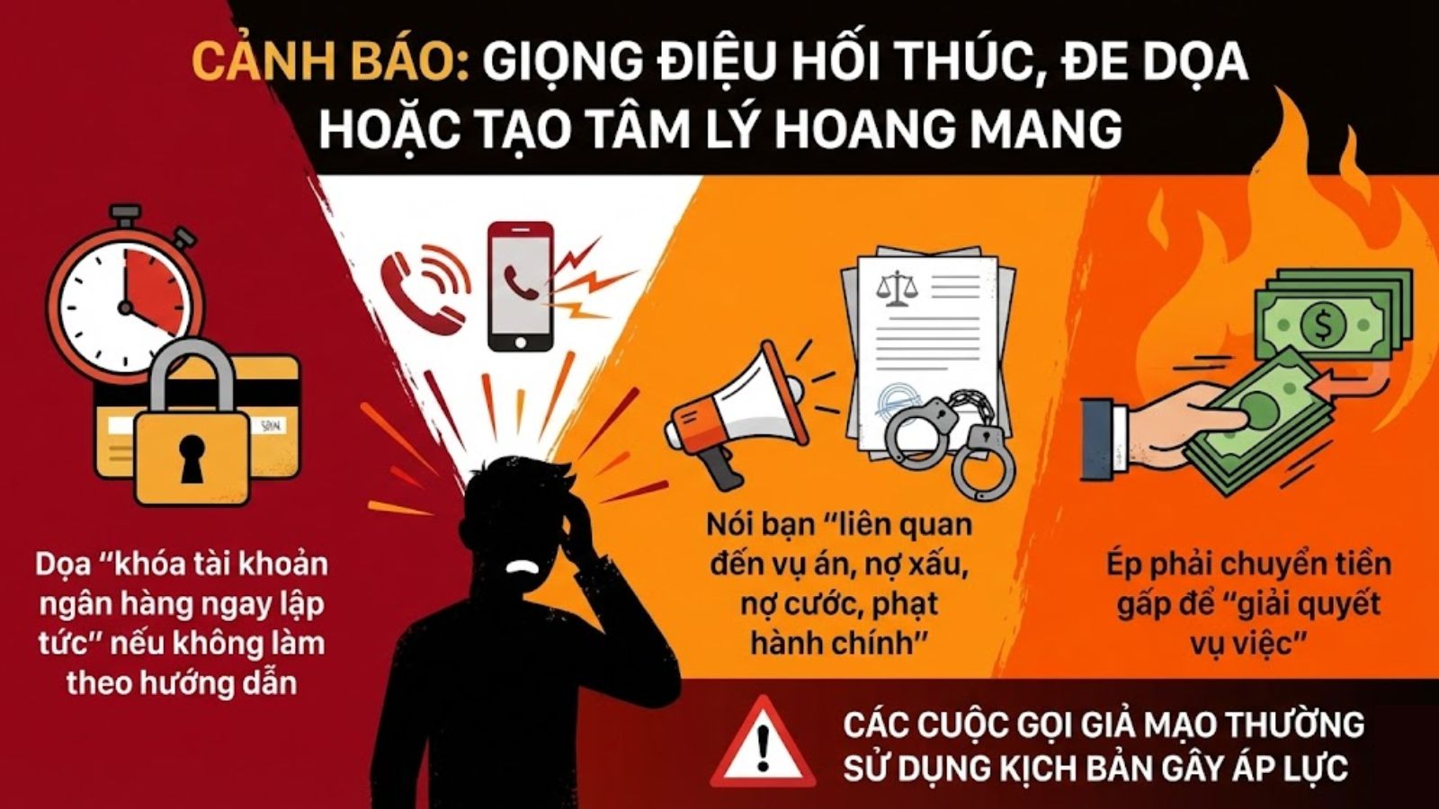 Cảnh giác cuộc gọi có giọng điệu de doạ, ép chuyển tiền gấp Cảnh giác cuộc gọi có giọng điệu de doạ, ép chuyển tiền gấp