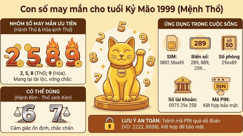 Con số may mắn của tuổi Mão 1999 Con số may mắn của tuổi Mão 1999
