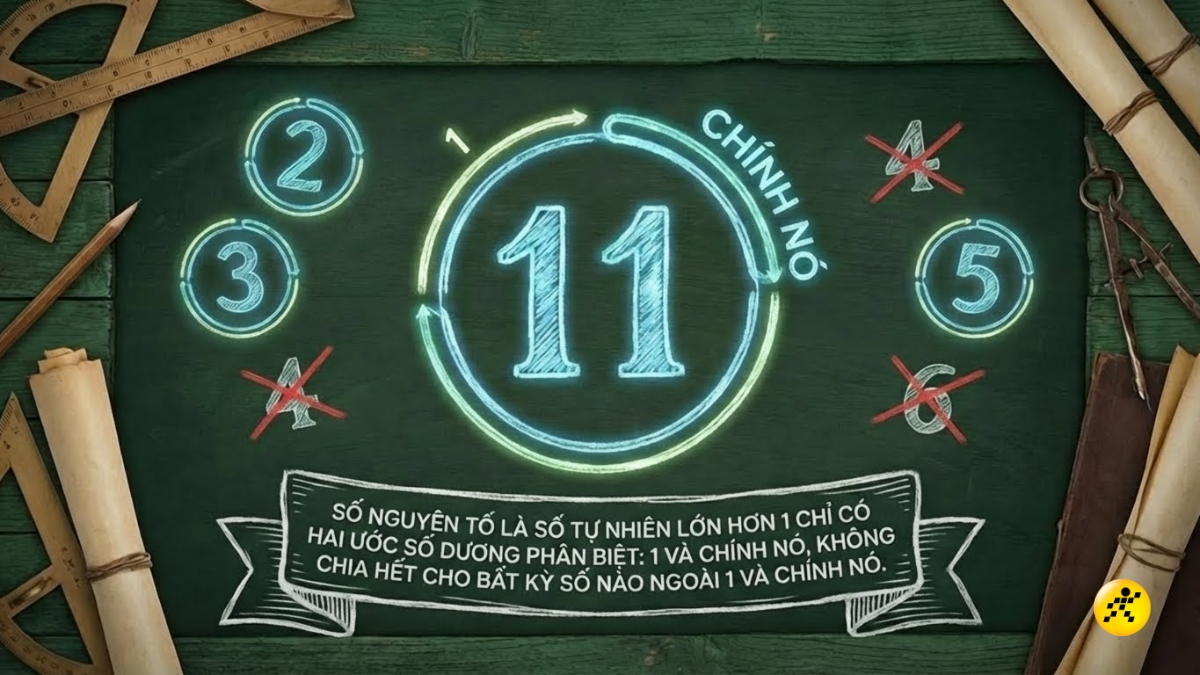 Số nguy&ecirc;n tố l&agrave; số tự nhi&ecirc;n lớn hơn 1, chỉ chia hết cho 1 v&agrave; cho ch&iacute;nh n&oacute;