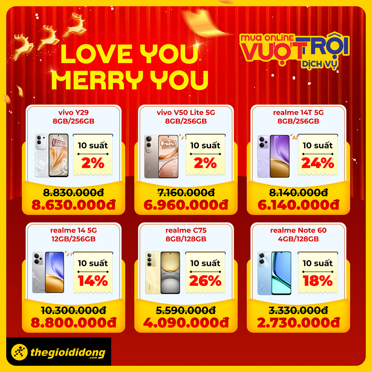 Giáng Sinh rực rỡ cùng Thế Giới Di Động: Săn deal giảm đến 66%