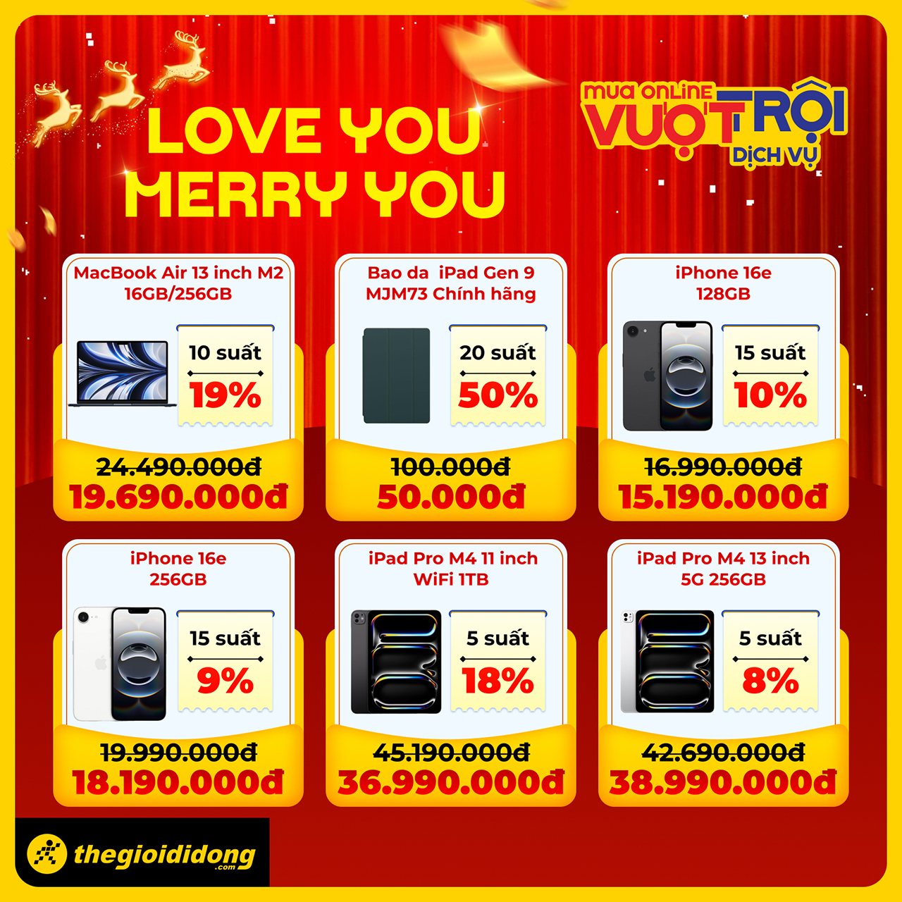 Giáng Sinh rực rỡ cùng Thế Giới Di Động: Săn deal giảm đến 66%