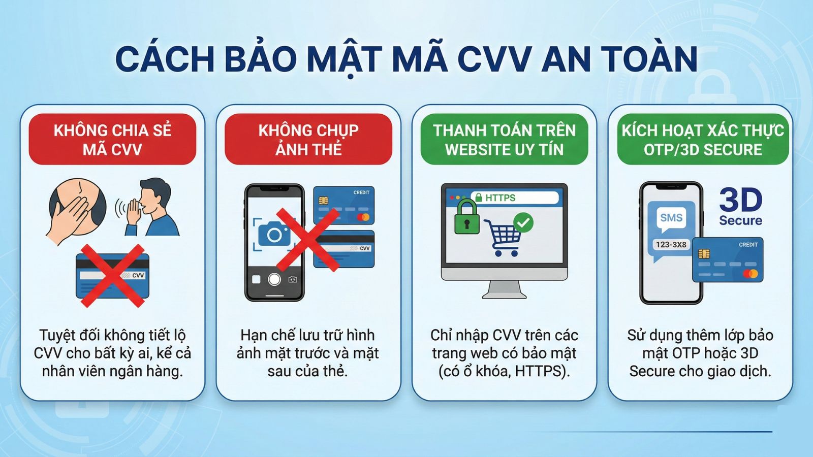C&aacute;ch bảo mật m&atilde; CVV
