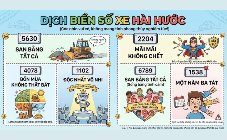 Một số cách dịch biển số xe hài hước