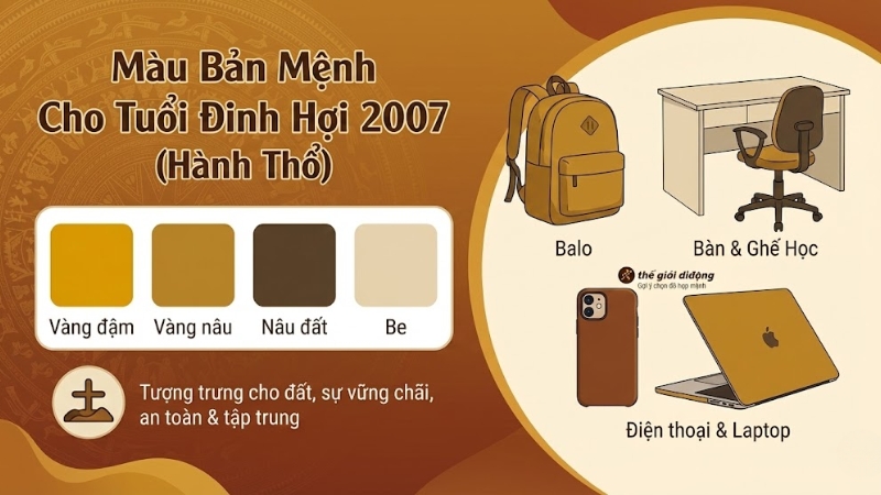 M&agrave;u bản mệnh của người sinh năm 2007