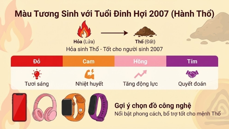 M&agrave;u tương sinh với tuổi Đinh Hợi 2007