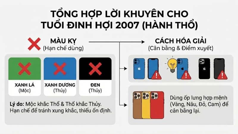 M&agrave;u kỵ, n&ecirc;n hạn chế với người sinh năm 2007