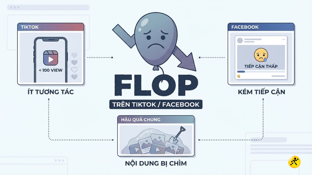 Flop l&agrave; sự thất bại, tụt dốc, kh&ocirc;ng th&agrave;nh c&ocirc;ng