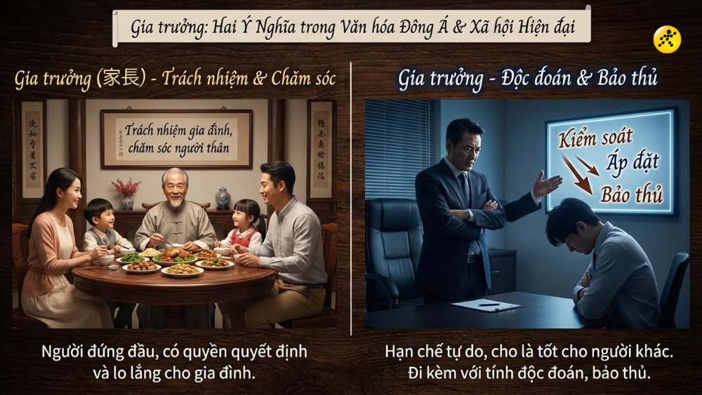 Gia trưởng là một khái niệm chỉ người đàn ông có tính cách độc đoán, áp đặt Gia trưởng là một khái niệm chỉ người đàn ông có tính cách độc đoán, áp đặt