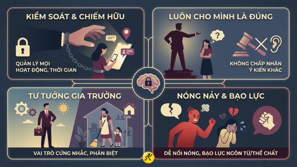 Các dấu hiệu nhận biết người đàn ông gia trưởng Các dấu hiệu nhận biết người đàn ông gia trưởng