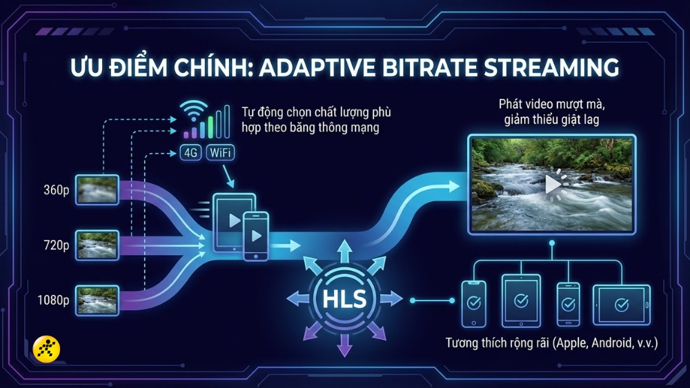 T&iacute;nh năng Streaming bitrate th&iacute;ch ứng (Adaptive Bitrate Streaming)