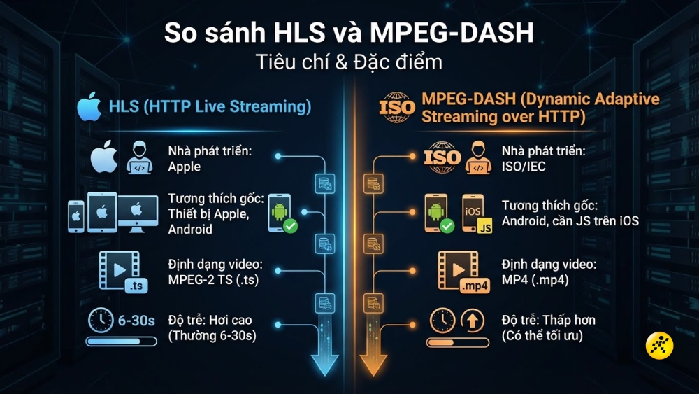 So s&aacute;nh HLS v&agrave; MPEG-DASH