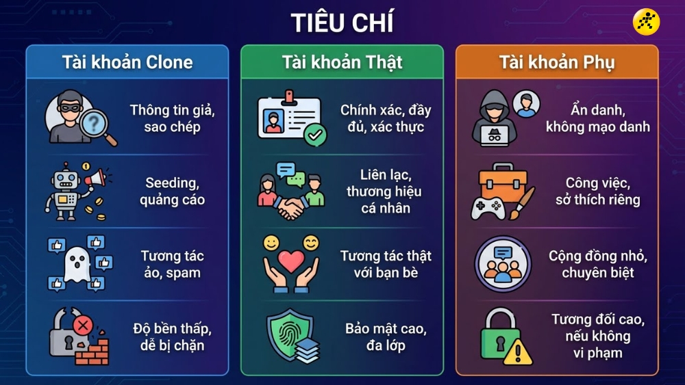 Ph&acirc;n biệt Acc clone, Acc thật v&agrave; Acc phụ
