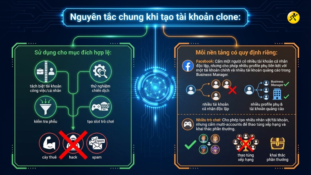 Nguy&ecirc;n tắc chung khi tạo Acc clone