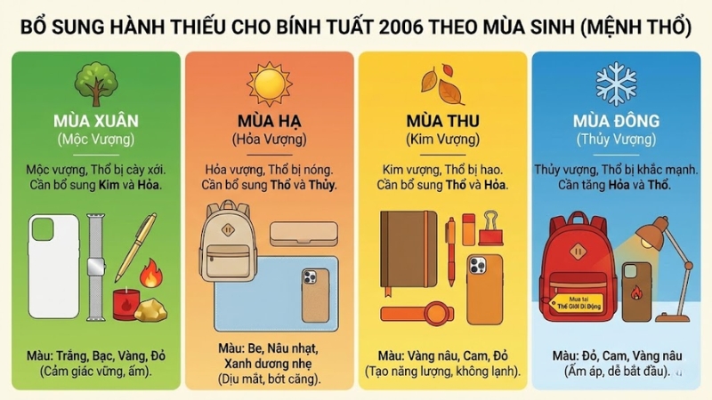 Mệnh khuyết tuổi B&iacute;nh Tuất 2006 theo m&ugrave;a sinh