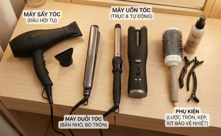 Một số thiết bị làm đẹp hỗ trợ bạn làm tóc ngay tại nhà đơn giản