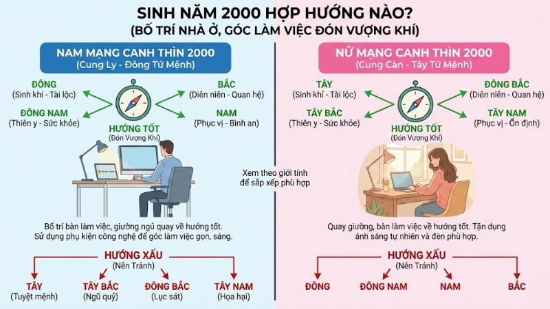 Xem hướng giúp bạn bố trí nhà ở, phòng trọ, góc học tập, bàn làm việc theo cách đón vượng khí Xem hướng giúp bạn bố trí nhà ở, phòng trọ, góc học tập, bàn làm việc theo cách đón vượng khí