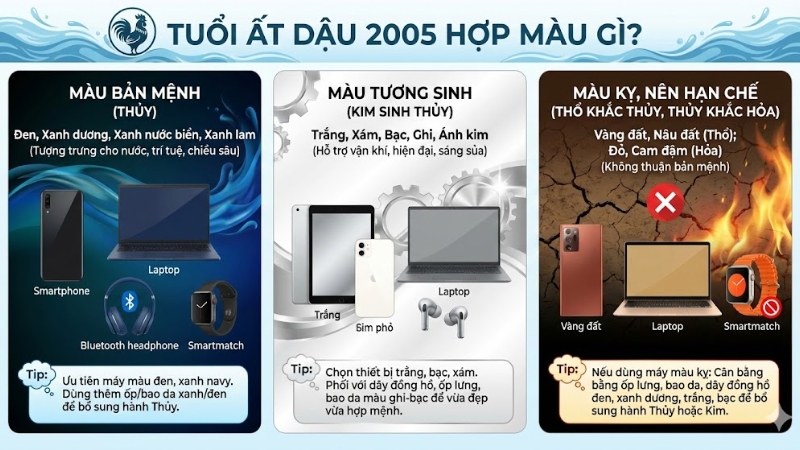 Người mệnh Thủy hợp c&aacute;c m&agrave;u bản mệnh như đen, xanh dương, xanh nước biển, xanh lam