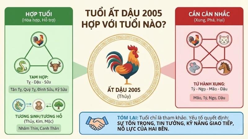 Ất Dậu 2005 hợp với tuổi n&agrave;o?