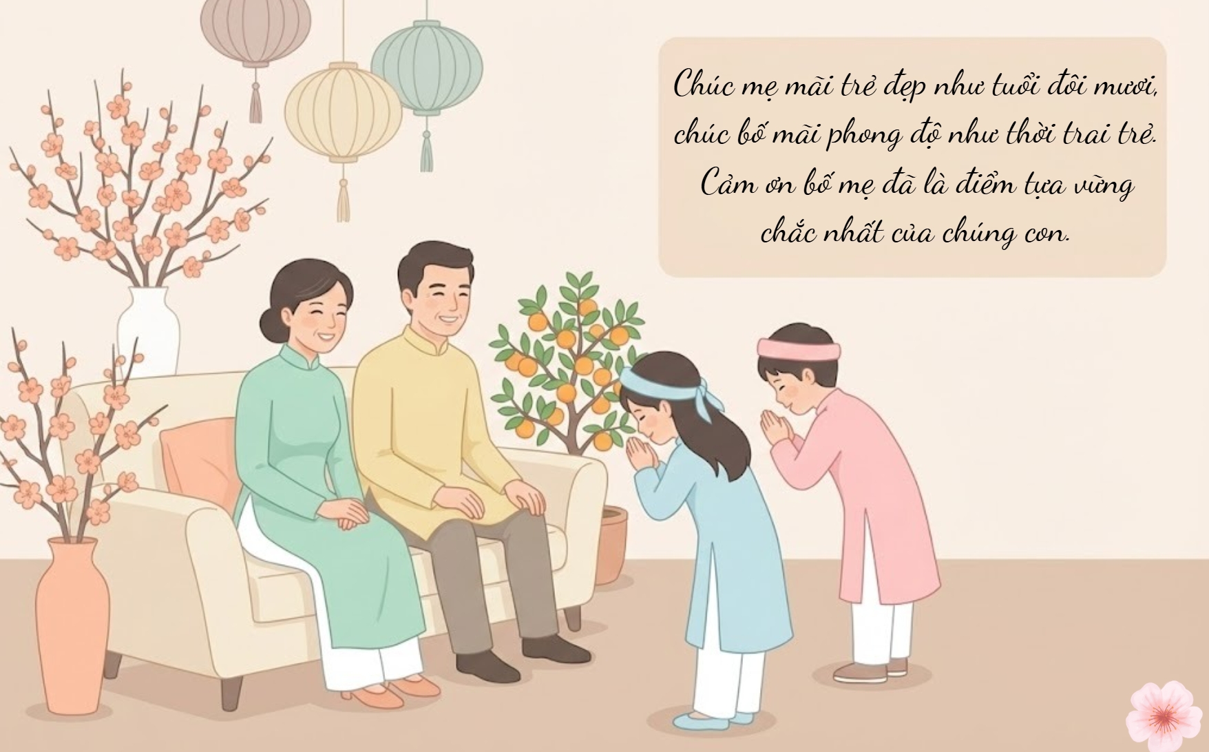 Những tấm thiệp với lời chúc hiếu thảo dành tặng đấng sinh thành