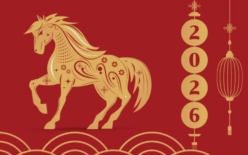 Hình ảnh linh vật Ngựa Bính Ngọ 2026 tượng trưng tài lộc, bứt phá, gửi lời chúc Mã đáo thành công đầu năm